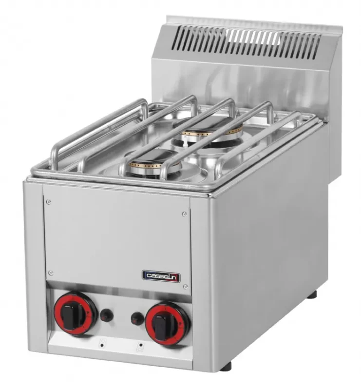Fourneau gaz à poser 2 feux avec commandes mécaniques inox Dernière Chance