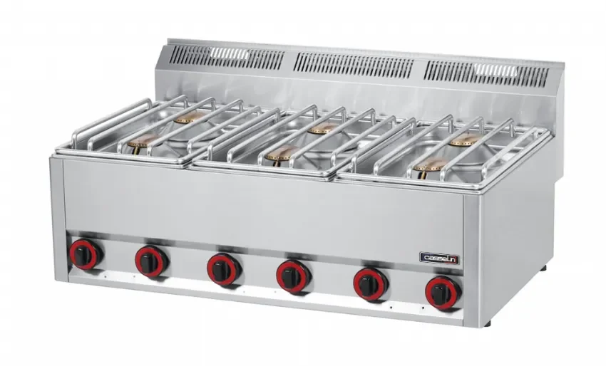 Commande En Gros Fourneau gaz à poser 6 feux puissance 4,5 kw inox