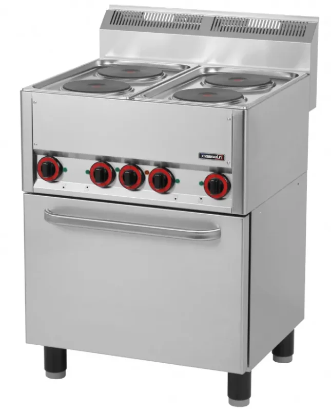 Fourneau électrique 4 feux avec four électrique ventilé gn 1/1 Solde