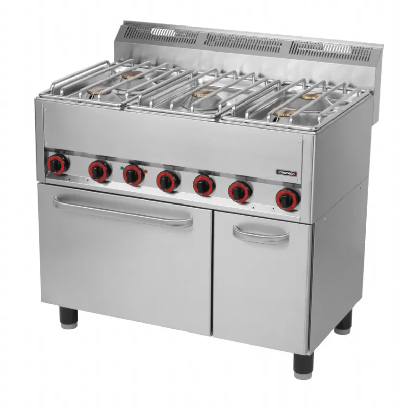 Fourneau gaz 5 feux 5 x 4 500 w avec four électrique ventilé gn 1/1 Quantité Limitée