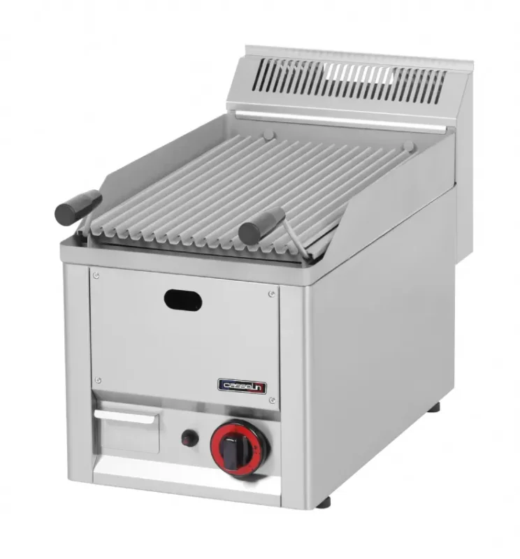 Commander Vite Grill pierre de lave gaz avec dosseret et commandes mécaniques inox