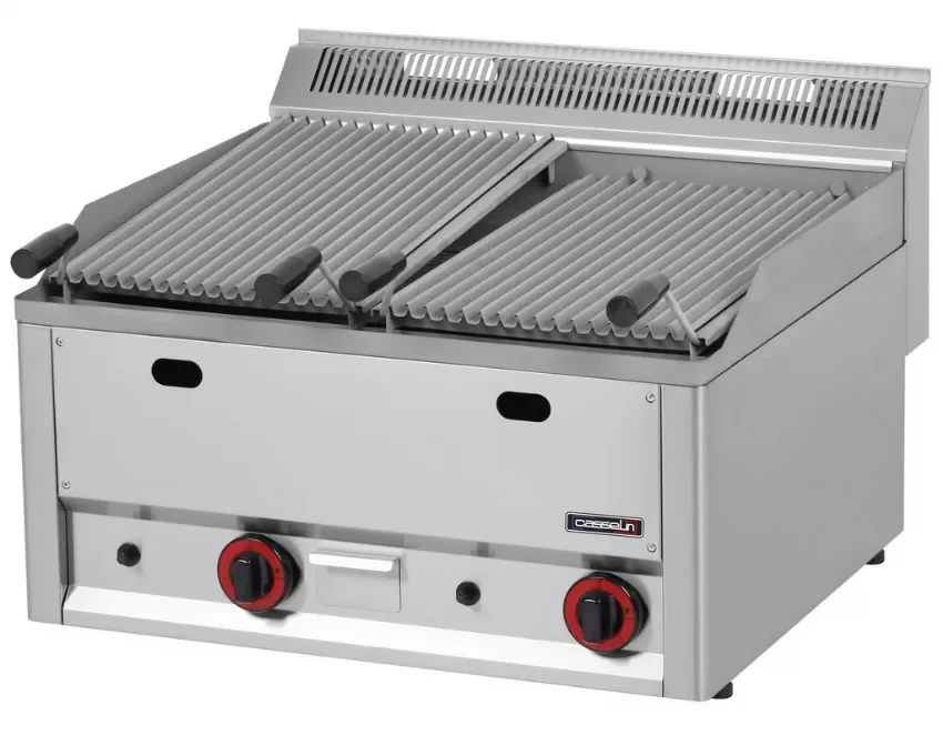 Grill pierre de lave gaz double à poser avec 2 zones de cuisson Prix Cassé