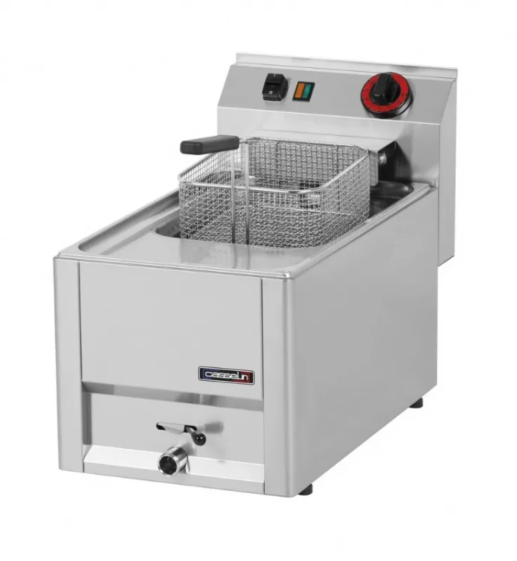Friteuse électrique à poser avec vanne de vidange et capacité 8 l puissance 3 kw Soldes