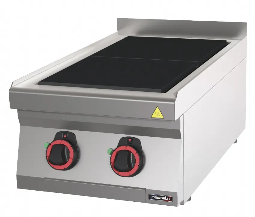 Fourneau électrique à poser 2 plaques coup de feu triphasé inox Super Prix