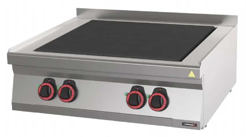 Fourneau électrique à poser 4 plaques coup de feu triphasé inox Retour Gratuit