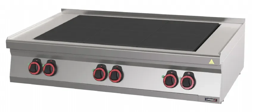 Fourneau électrique à poser 6 plaques coup de feu triphasé inox Expédié Aujourd’hui