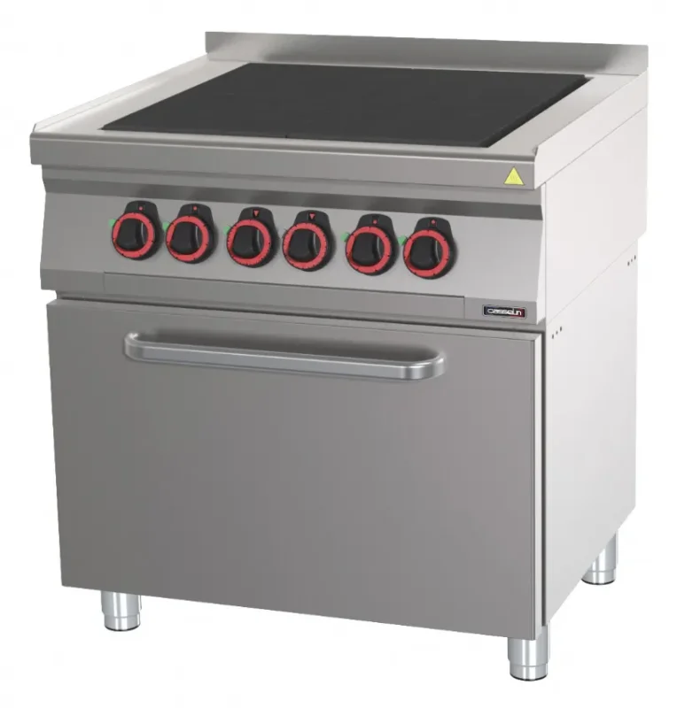 Vente Directe Fourneau électrique 4 plaques coup de feu avec four électrique ventilé gn 1/1