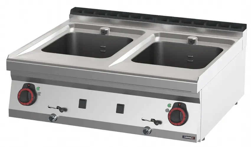Cuiseur à pâtes électrique triphasé sans paniers avec 2 x 16 litres puissance 9 kw Livraison Gratuite