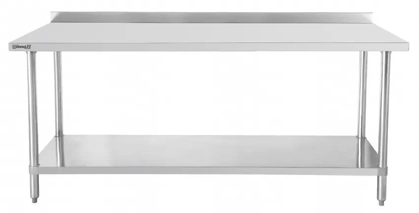 Table de travail inox aisi 304 avec dosseret et étagère - longueur 800mm Livraison Express