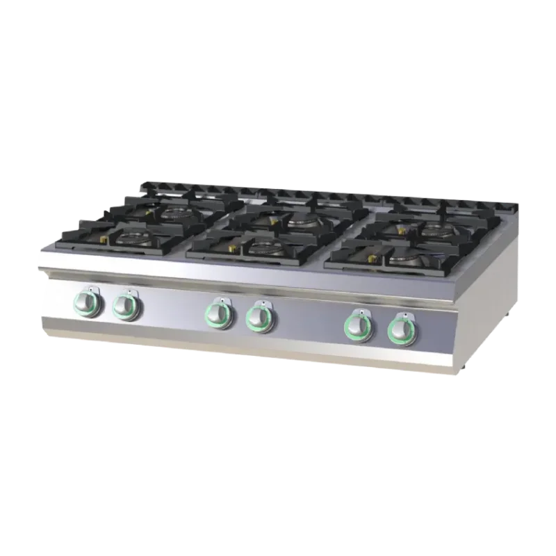 Cuisinière de restauration pro à gaz à poser 6 feux Nouvel Arrivage