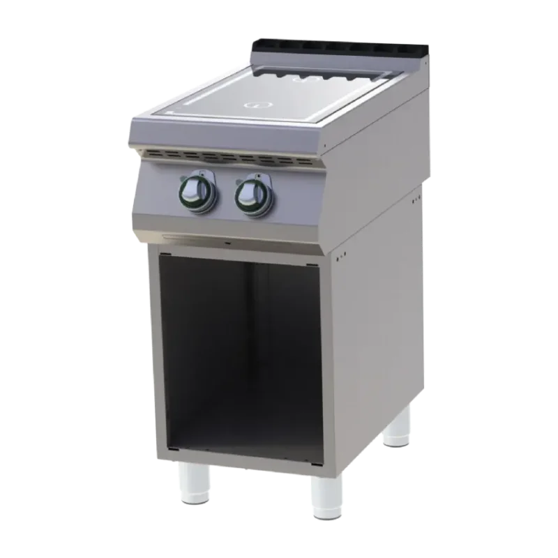 Cuisinière de restauration pro 2 feux à induction 5kw chacun sur armoire ouverte Prix Bas