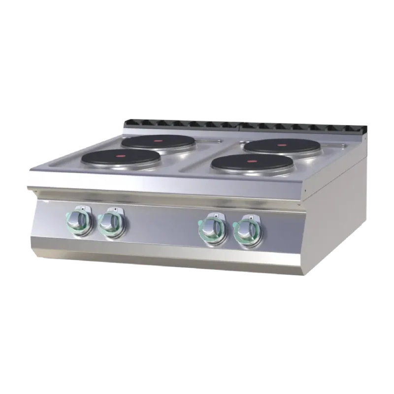 Expédié Aujourd’hui Cuisinière de restauration électrique pro à poser 4 feux ronds 2,6kw chacun