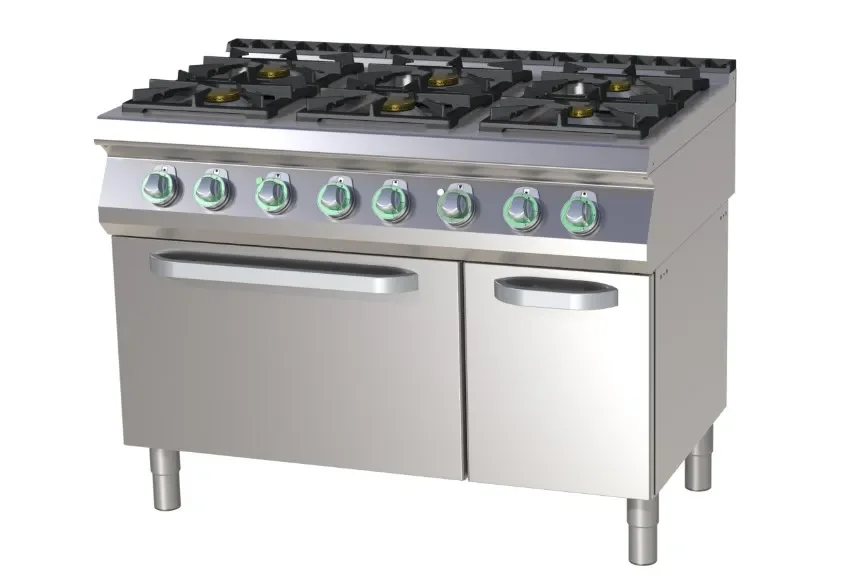 Satisfait Ou Remboursé Fourneau pro à gaz 6 feux sur four électrique statique 6,3 kw