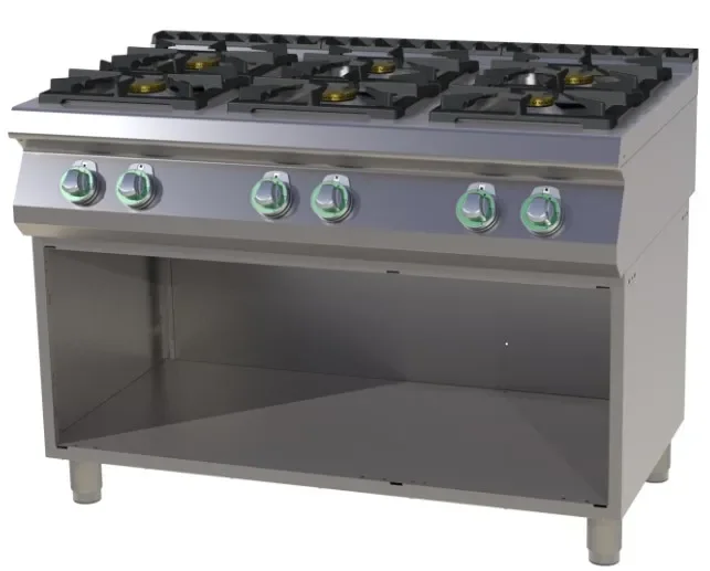 Prix Choc Fourneau pro à gaz 6 feux 42kw sur armoire ouverte