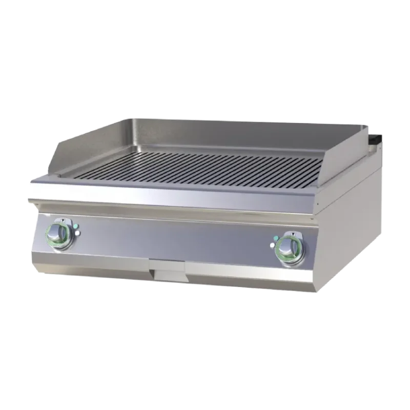 Plaque de cuisson professionnelle électrique à poser plaque nervurée 56x77 cm Pas Cher