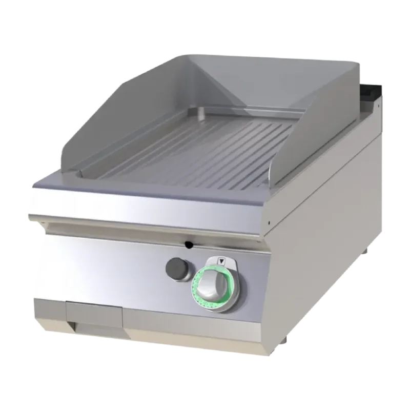 Plaque de cuisson professionnelle à gaz à poser plaque nervurée chromée 56x37 cm Offre Limitée