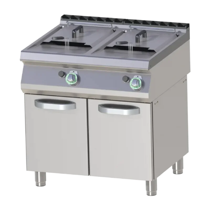 Friteuse à gaz double cuve capacité 2x 17l sur coffre Meilleur Choix
