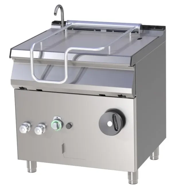 Sauteuse basculante manuelle professionnelle à gaz cuve en inox 50l sur coffre Produit De Marque