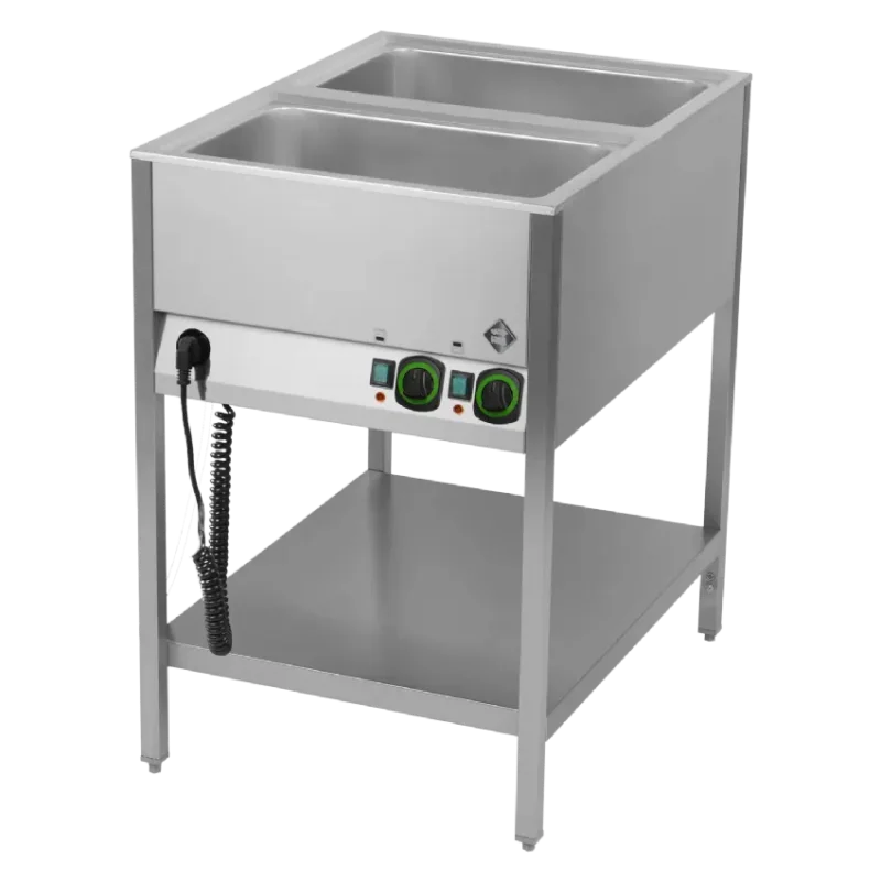 Acheter Direct Bain marie stationnaire électrique gn 2-1/1 commande sur le côté court avec étagère basse