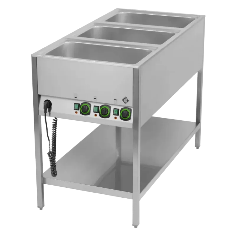 Vente Directe Bain marie stationnaire électrique gn 3-1/1 commande sur le côté court avec étagère basse