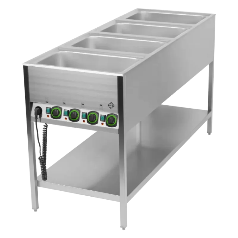 Prix Choc Bain marie stationnaire électrique gn 4-1/1 commande sur le côté court avec étagère basse