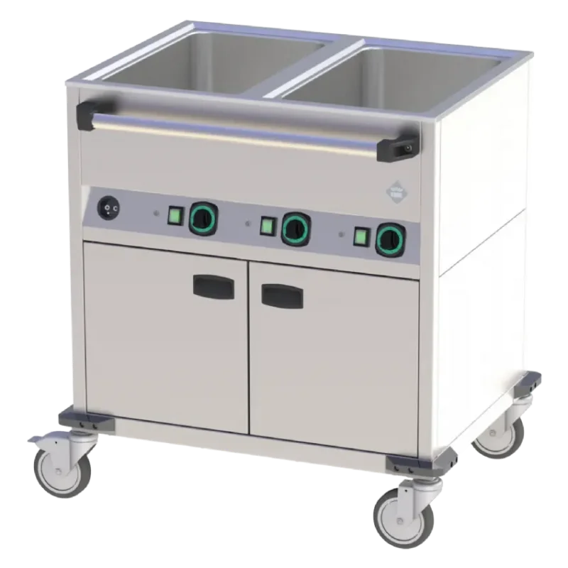 Nouvelle Collection Bain marie mobile électrique gn 2-1/1 recouvert chauffé commande sur le côté long