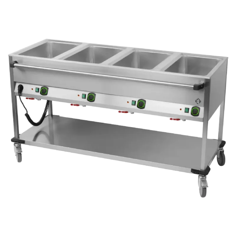 Livraison Express Bain marie mobile électrique gn 4-1/1 commande sur le côté long avec étagère basse