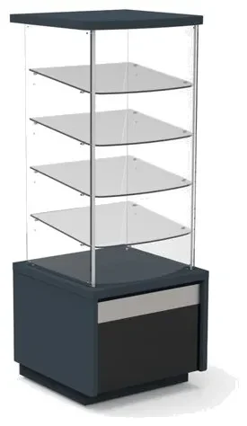 Bon Marché Vitre 4 face vitrée neutre pour viennoiseries - 700x700x1850 mm