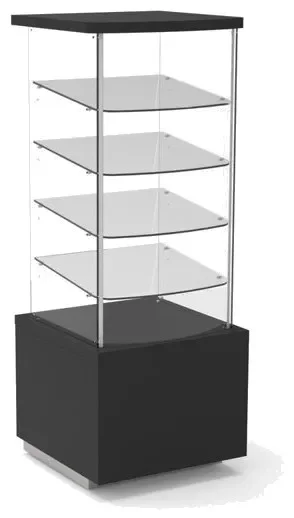 Bon Marché Vitrine 4 faces vitrées pour viennoiseries - 700x700x1850 mm