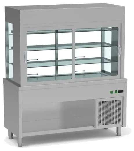 Solde Meuble réfrigéré avec vitrine réfrigérée sans réserve 3x gn1/1 - 1200x700x1850 mm