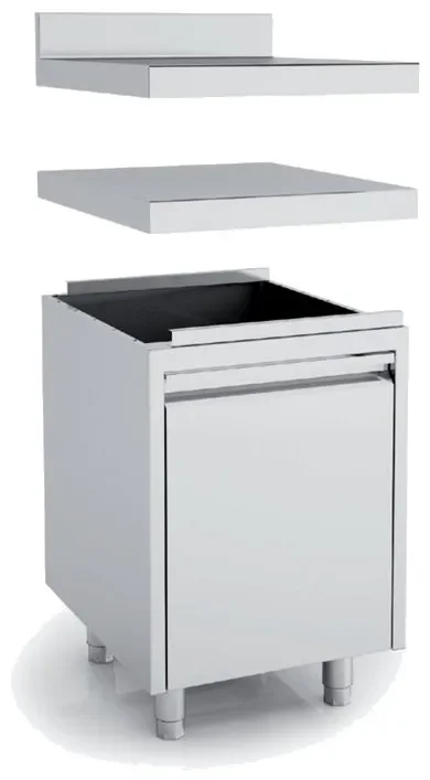 Paiement Sécurisé Meuble neutre avec trémie à pain avec dosseret - 600x600x850 mm
