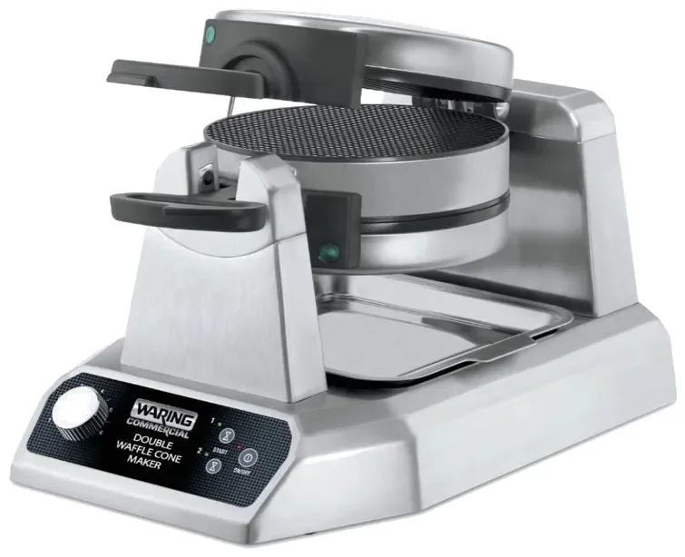Gaufrier professionnel à cornet de glace en modèle double 1400w 120 cornets/h - 279x431x254 mm Usine Directe