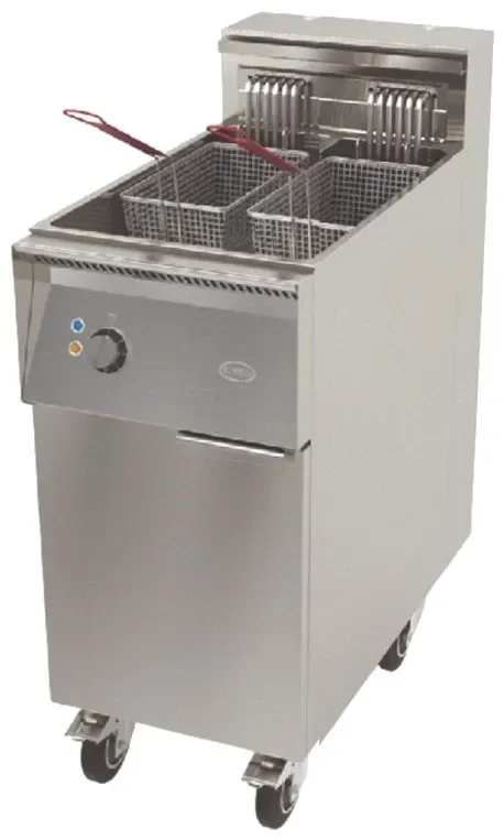 Friteuse électrique haut rendement sur coffre mécanique 22 l - 400x800x1015 mm Dernière Chance