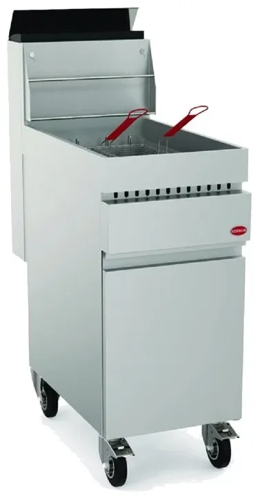 Friteuse gaz haut rendement 26 l avec filtration - 410x828x1250 mm Populaire