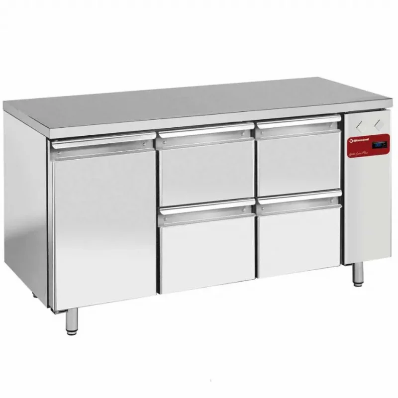Pas Cher Table frigorifique composée de 1 porte et 4 tiroirs - gn 1/1