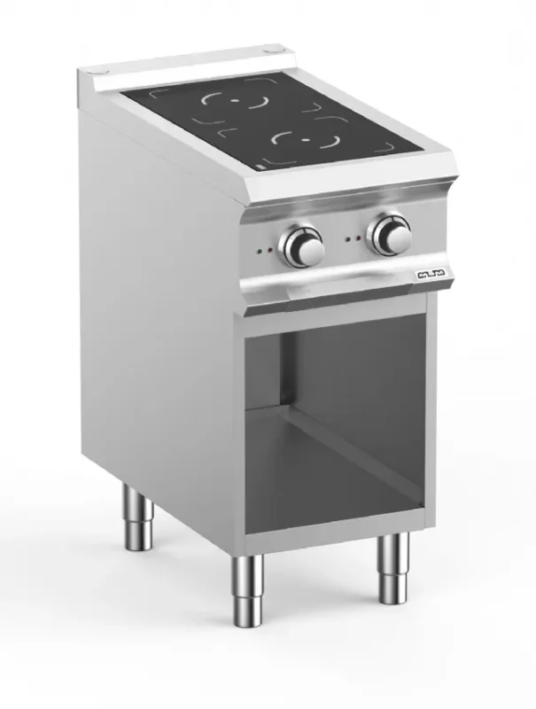 Nouvelle Collection Cuisinière à induction pro sur coffre avec 2 zones de cuisson - 400x730x850 mm