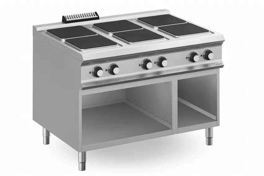 Meilleur Choix Fourneau électrique pro avec 6 plaques carrées sur baie libre - 1200x900x850 mm