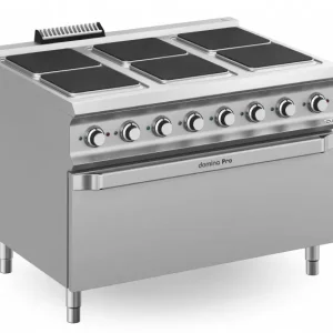 Achat Immédiat Fourneau professionnel avec 6 plaques carrées sur four électrique maxi - 1200x900x850 mm