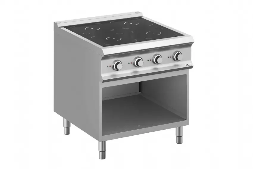 Cuisinière professionnelle à 4 inducteurs sur baie libre - 800x900x850 mm Nouvel Arrivage
