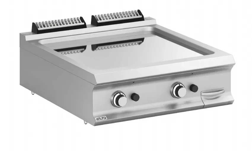 Prix Cassé Cuisinière professionnelle à poser avec plaque lisse chromée gaz top - 800x900x250 mm