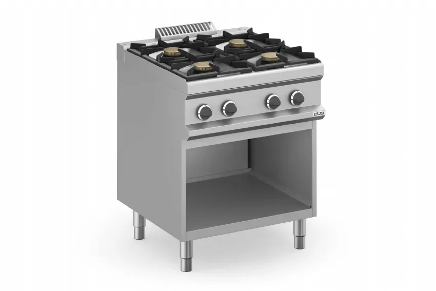 Expédié Aujourd’hui Cuisinière professionnelle au gaz sur armoire avec 4 feux - 700x714x850 mm