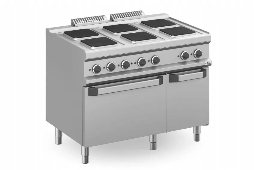 Retour Gratuit Cuisinière professionnelle électrique avec 6 plaques rondes sur four électrique - 1100x714x850 mm