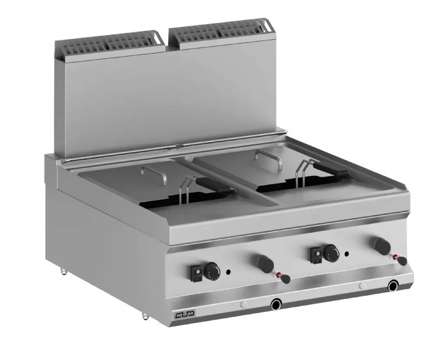 Friteuse de restauration à gaz sur coffre avec 2 panier - 700x730x580 mm Offre Spéciale
