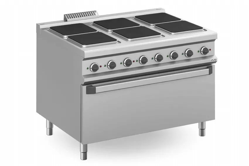 Prix Promo Fourneau électrique pro avec 6 plaque carrées sur grand four électrique - 1200x900x850 mm