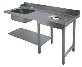 Prix Promo Table d'entrée à droite avec évier et trou vide ordures - 1200x700x850 mm