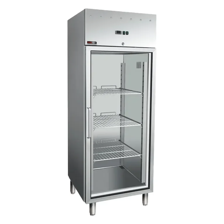 Armoire réfrigerée professionnelle froid positif gn 700 l en inox verre Dernière Chance