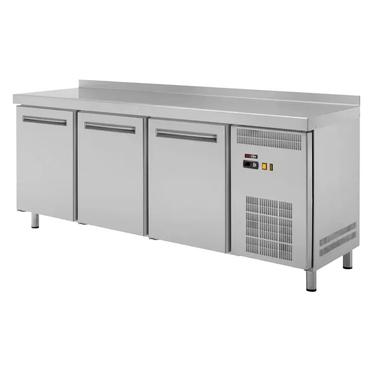 Table réfrigérée professionnelle positive gn 1/1 3 portes avec dosseret Bon Plan