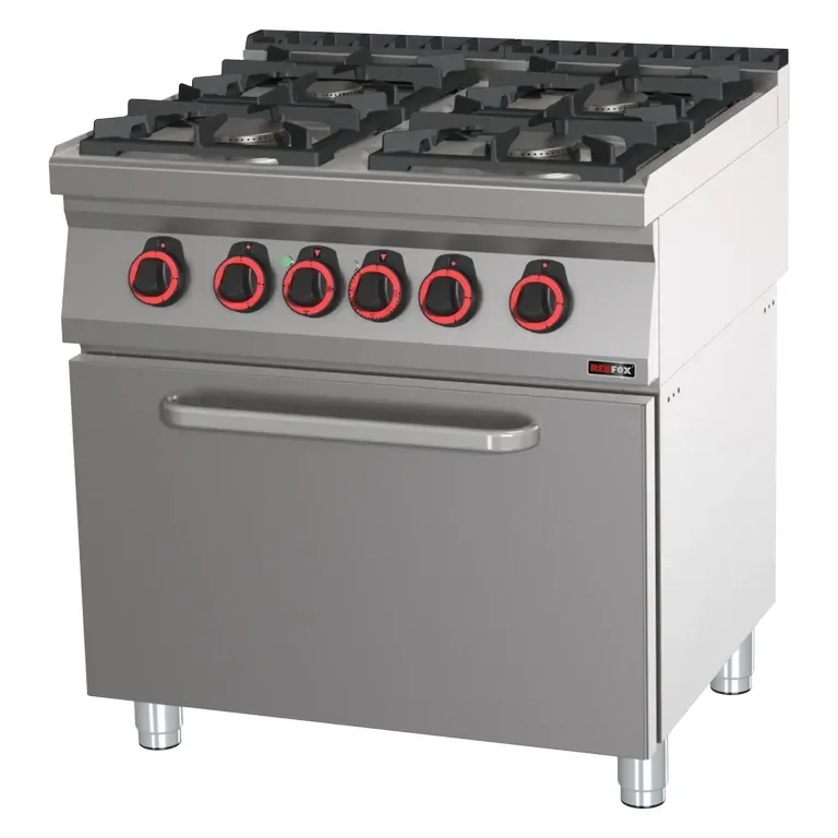 Cuisinière professionnelle 4 feux 3x6kw + 3,5kw eco sur four électrique statique gn 2/1 Offre Exclusive