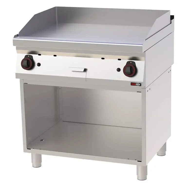 Seulement Aujourd’hui Plaque de cuisson professionnelle 80x51 cm à gaz plaque lisse sur armoire ouverte