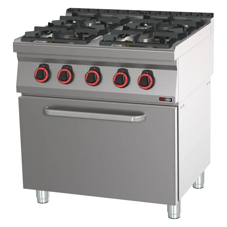 Achat Immédiat Cuisinière professionnelle 4 feux 3x7,5kw + 4,5kw sur four à air électrique gn 1/1